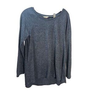 Caslon Womens Gray Long‎ Sleeve Crewneck Knit Top Size S